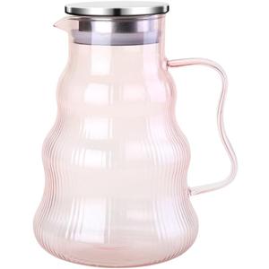 High Borosilicate Glass pitcherChristmas tree design, dopamine-hued color scheme. Beyond serving as a vessel for all beverages, it makes an ideal gift or festive decor piece.