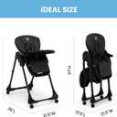 Little Folks by Delta Children 2-in-1 SlimFold High Chair for Babies and Toddlers, Black, 21.5" W X 35" D X 41.5" H