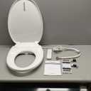 SR SUN RISE Electric Bidet Toilet Seat Elongated - Dual Nozzles for Female & Hip, Comfort Heated Seat & Air Dryer, 6 Wash Modes, Remote & Knob Control, Silent Close Lid, Nightlight, Ultra-Slim