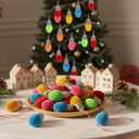 36 Pcs Velvet Christmas Lights Bulbs Ornaments 1.57 Inch Christmas Bulbs Hanging Ornaments for Xmas Tree Outdoor Yard Indoor Holiday Party Decoration