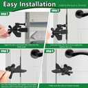 3 x Black Portable Door Lock Home Security Hotel Door Locks, Adjustable Door Lock Prevent Unauthorized Entry Travelers Bedrooms and Safety Privacy