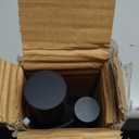 Double Curtain Rods 36-72", Matte Black Double Curtain Rods with Cap Finials, Adjustable 1 Inch Front and 5/8 Inch Back Double Drapery Rod, Telescoping Double Rods Curtain Rods