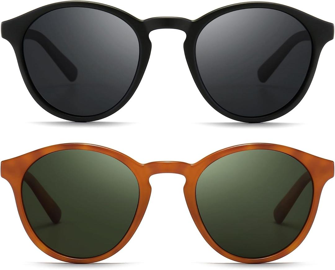 SUNGAIT Classic Vintage Round Polarized Sunglasses for Women Men Retro Style UV400