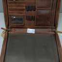 Leather Portfolio for Men, Portfolio Organizer with Zipper for Men Women, Leather Padfolios Business Resume Legal Pad Notebook Binder for A4/Pad (Brown)