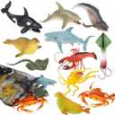 ArtCreativity Aquatic Animal Assortment in Mesh Bag, Pack of 11 Sea Creature Figurines in Assorted Designs, Bath Water Toys for Kids, Ocean Life Party Dcor, Party Favors for Boys and Girls