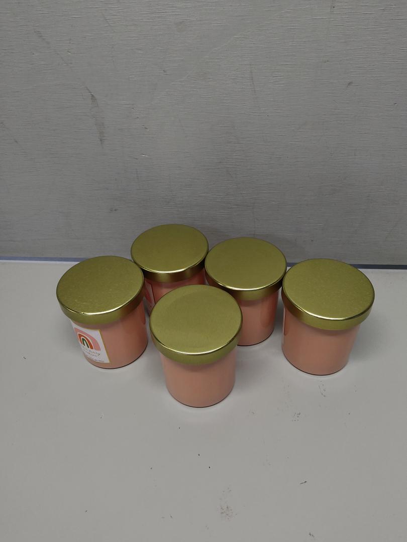 Sprayed Glass Candle W/Metal Lid Pink 5 Pack