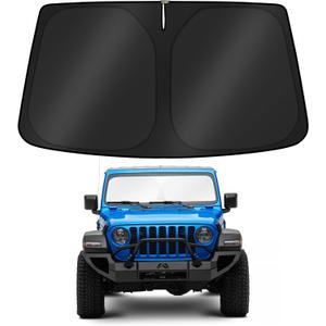 KUST Windshield Sun Shade for 2020-2025 2026 Jeep Gladiator(JT) Accessories,Sport,Sport S,Overland Rubicon Pickup(NO Sensor)Window Sunshade Sun Visor Protector Foldable Blocks UV Rays Keep Car Cooler