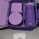 JXXM Bento Lunch Box for Kids With 8oz Thermo, Leakproof Bento Box with with 2 Compartments, Insulated Bottle, Lunch Bag, BPA Free Dishwasher Safe for School Girls Boys (Purple)