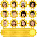 160Pcs Summer Sun Cutouts Sunshine Bulletin Board Decorations Yellow Sun Paper Cut-Outs Classroom Decor for Boy Girl DIY Craft Photo Wall Summer Kindergarten Preschool Party Favor Supplies