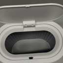 1.8 Gallons Small White Bathroom Can with Lid, Slim Bathroom Garbage Bin, Removable Liner, Dog Proof Can with Pop-Up Lid for Bedroom,Toilet