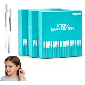 Sticky Ear Cleaning Stick, Reusable Ear Cleaning Tools with Soft Rubber Head, Gentle Adhesive Ear Pick for Ear Wax Cleaning, Adhesive Ear Cleaning Sticks for All Ages (2 Box)