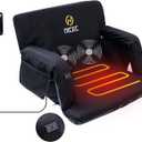 Nice C Heated Massage Stadium Seats, Floor Chair, Bleacher Seats, Reclining Waterproof Cushion, Foldable, Thick Padding, with Shoulder Straps & Side Pockets, Large