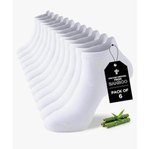 Niorasen Ankle Socks for Men, 6 Pairs Bamboo Rayon Breathable Sports Low Cut Thin, Multicolor Size M17