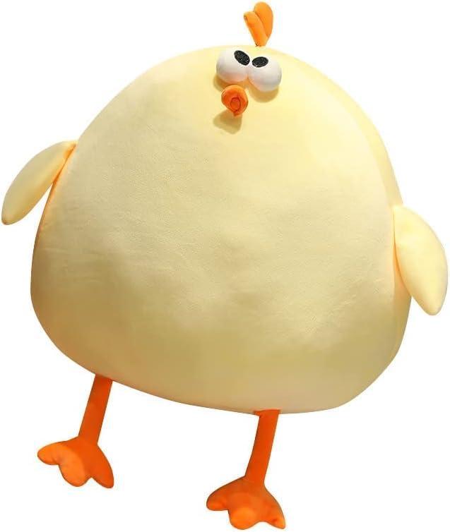 Funny Fat Chicken Plush Pillow, Super Soft Mother Hen Doll, Cute Chicken Neck Pillow, Yellow Plush Stuffed Animal for Boys & Girls Festival Gifts