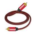 Tiierzon Digital Coaxial Audio Cable 3Ft,1RCA Male to 1RCA Male Subwoofer Cable Nylon Braided RCA Video Cable for Subwoofer, Home Theater, HDTV, Hi-Fi Systems (3Ft)