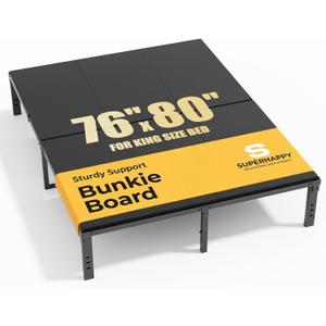 Bunkie Board King Size (76x80") - Heavy Duty Low Profile Bed Board for Mattress Support, Stops Sagging on Platform Beds & Sleeper Sofas - Breathable, Noise Minimizing & Moisture Resistant Foundation