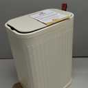 Small Bathroom Trash Can with Air Freshener Soft Close Lid, 6 Liter/ 1.6 Gallon Stainless Steel Garbage Can with Removable Inner Bucket,Step Pedal, Slim Wastebasket for Bedroom, Toilet (Ivory White)