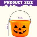 JOYIN 6PCS Halloween Trick or Treat Pumpkin Bucket, Jack O Lantern Candy Basket and Buckets for Trick or Treating, Orange Halloween Pails with Handle for Kids Party Favors Supplies Props