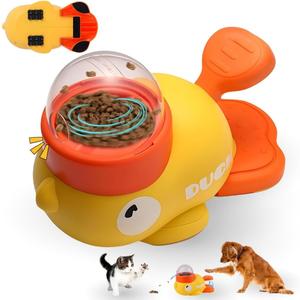 Duck Feeder for Dogs - Anti-Slip Rubber Duck Dog Treat Dispenser - Dog Treat Dispender Toy - Slow Puzzle Feeder Toy for IQ Training, Mental Enrichment for Dogs and Cats