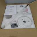 42 Inch Ceiling Fans with Lights and Remote, White Ceiling Fan, 5 Blade Modern Ceiling Fan for Bedroom, Living Room, Dining Room, Patio, Dimmable 6 Speeds DC Quiet