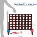 SpeedArmis Giant Wooden 4 in A Row Game - Fun Indoor and Outdoor Board Games for Teens, Includes 42 Pcs Dics and Carrying Bag