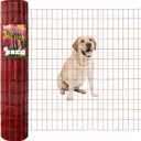 Red PVC Coated Welded Wire Fence 48" x 50' Roll, 2"x4" Mesh, 14 Gauge