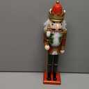 Nutcracker Christmas Decorations, 15 Inch Wooden Soldier Figures Ornament, Christmas Nutcrackers Gift Festive Collectible for Indoor Home Shelves Table Desktop Mantel Fireplace Decor, Red