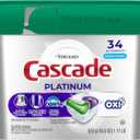 Cascade Platinum Dishwasher Pods, Dishwasher Detergent, Dish Detergent Soap, Fresh, 34 count
