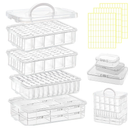 131pcs Bead Storage Container,4TierBead Organizer Boxes And Craft Storage Boxes, Storage Stackable portable box,DIY Jewelry Craft Nails, Bracelets, Jewelry, Diamonds, Pens, (4Tier)