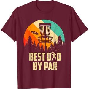 Men Vintage Best Dad By Par Disc Golf Dad Fathers Day T-Shirt Large