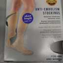 Truform Short Length Surgical Stockings, 18 mmHg Compression for Men and Women, Knee High Length, Closed Toe, Beige, Small (short length)