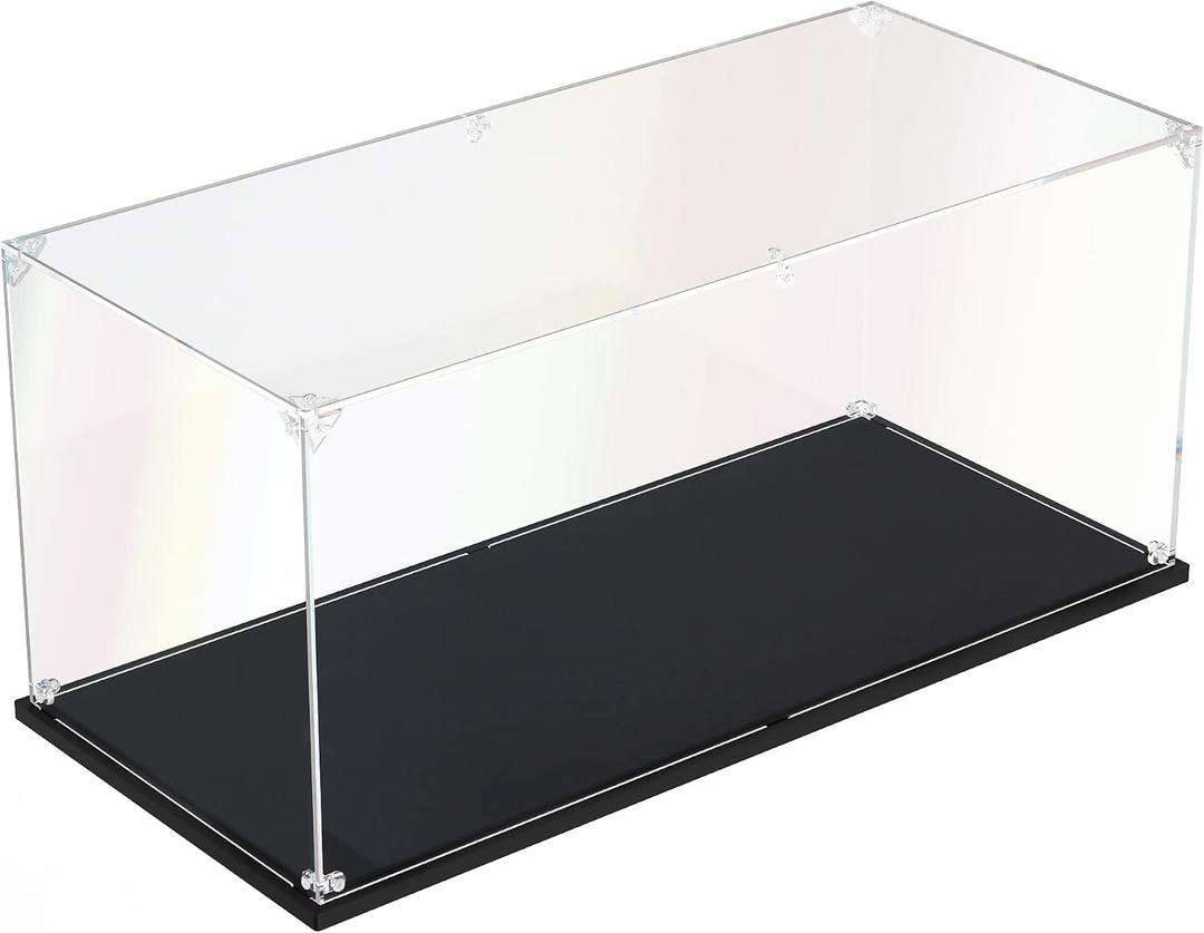 Clear Acrylic Display Case, Self-Assemble Showcase for Collectibles, Action Figures, Dolls- Alternative Glass Box for Commemorative Gifts (17.7x8x8 inch, 45x20x20 cm)