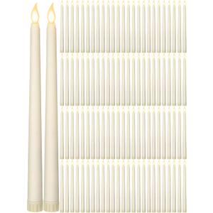 Retisee 220 Pcs 11 Inch Flameless Taper Candles LED Candles Bulk Battery Operated Taper Candle Flickering LED Candlesticks for Valentines Birthday Wedding Party Decor (Classic Style,Ivory)