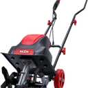 MZK 10-Amp 12-Inch Corded Electric Tiller/Cultivator for Gardening, 8-inch tillling Depth with Adjustable Wheels, Electric Garden Rototiller for Garden Soil Digging