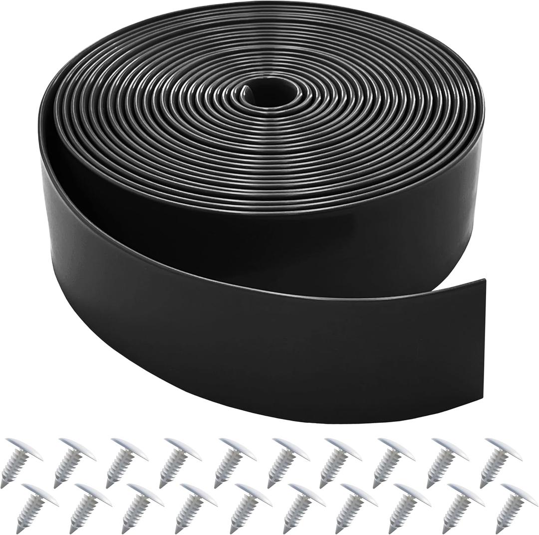 Vinyl Straps for Patio Chair Repair Kit 2'' Wide 20 Ft Long Replacement Straps + 20 Free Rivets for Outdoor Lawn Furniture Chaise Lounge Repair (Black)