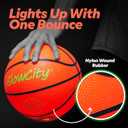 GlowCity Glow in The Dark Basketball - Sizes 5, 6, 7 Light Up Ball for Kids, Teens & Adults - Red Glow for Outdoor Games - Sports Birthday Gifts Ideas for Boys Ages 6 7 8 9 10 11 12 13 14
