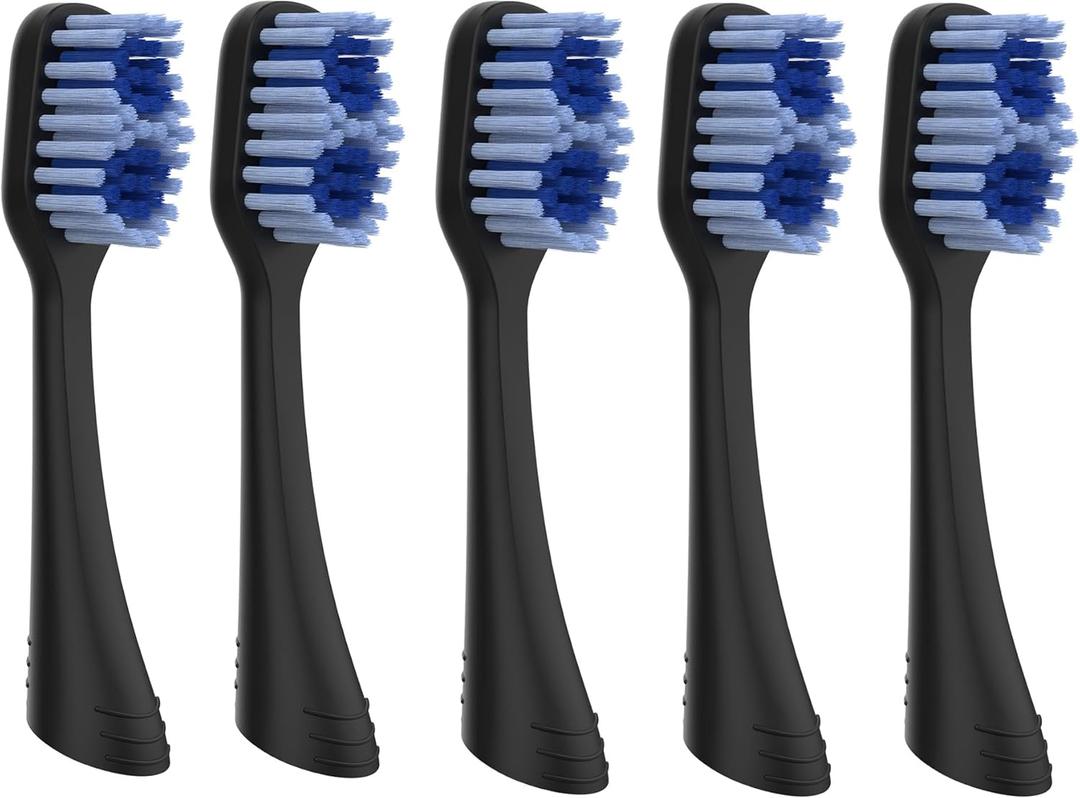 5 Replacement Toothbrush Heads for Oral-B Clic (Black, 5 Count)
