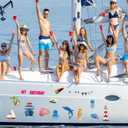 4 x 36 Pcs Birthday Cruise Door Magnet Decorations Funny Cruise Ship Essentials Reusable Cruise Ship Door Magnets Magnetic for Happy Birthday Cabin Door Ship Car Carnival Decorations