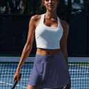 PINSPARK Tennis Skirts for Women Pleated Athletic Skort Lightweight Golf Skirts with Shorts Pocket Workout Pickleball (M)