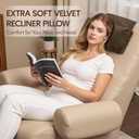 Neck Pillow for Recliner Chair, 14" Adjustable Recliner Pillow for Headrest, Soft Velvet Non-Slip Head Pillow for Recliner, Couch, Chair, Sofa