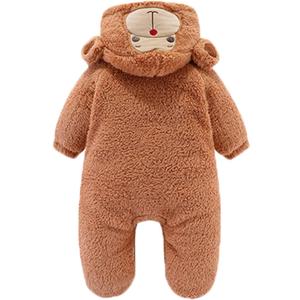 Gaorui Newborn Baby Jumpsuit Outfit Hoody Coat Winter Infant Rompers Toddler Clothing Bodysuit Cartoon (6M(3-6months), Monkey)