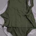 WDIRARA Women's 2 Pack Crop Bustier Corset Tank Top Sleeveless Square Neck Asymmetrical Hem Ribbed T Shirts, XL