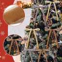 36 Pcs Khaki Velvet Bows Christmas Tree Ornaments Premade Brown Beige Vintage Velvet Ribbon Bows Neutral Ornaments for Tree Garland Wreath Indoor Xmas Decorations, Width of 3/8"