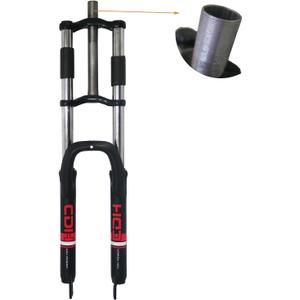 CDHPOWER 26" Suspension Fork 1" Threaded 25.4mm Straight Tube Double Shoulder Triple Tree, Disc Brake, Black, (Fork Only)