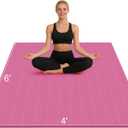 Large Gymnastics Mat for Gymnastics Bar, 6'x4' Extra Thick Exercise Mat for Home Gym Workout (Pink)