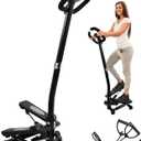 Mini Steppers for Exercise with Handlebar, Stair Stepper with Resistance Bands, Portable Stepper Capable of Full-Body Exercise, Low Noise and Smooth, Multiple Colors