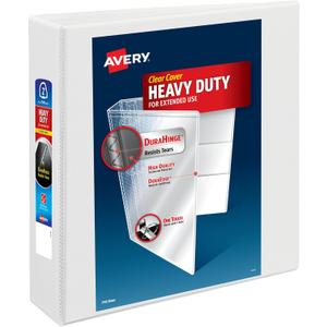 Avery Heavy-Duty View 3 Ring Binder, 2" Slant Rings, 540-Sheet Capacity, 2.8 Inch Wide Spine, Great for Home, School Supplies, Office, or Organization Needs, 1 White Binder (79192)