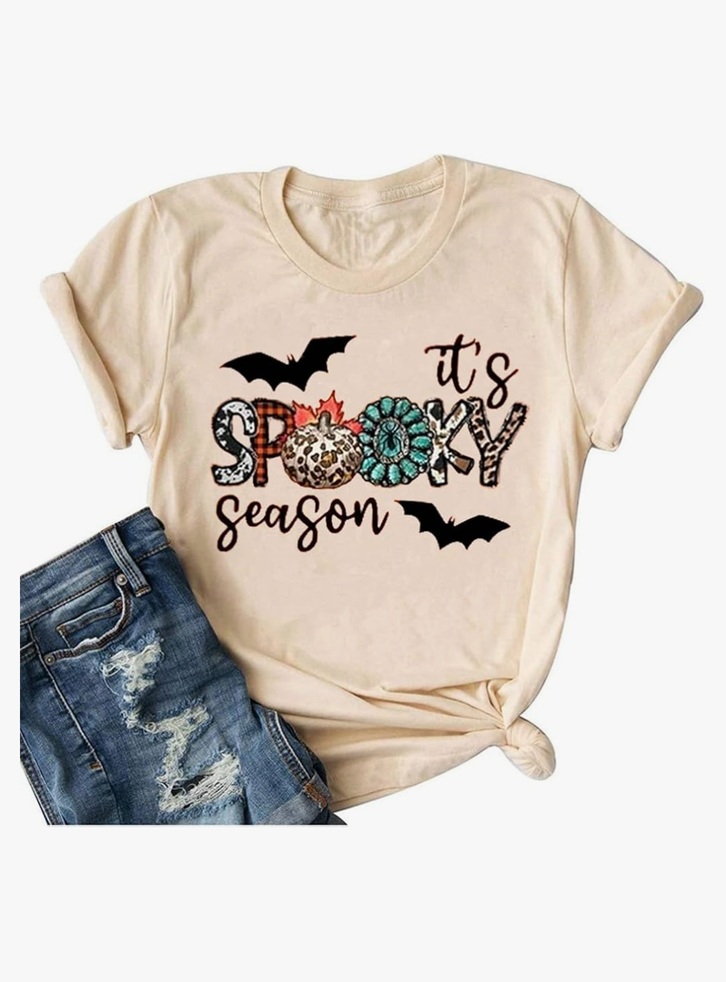 Halloween Costumes for Women Funny Pumpkin Printed Cute T Shirts Orange Graphic Tops Fall Tee Fashion Gift, Size-S