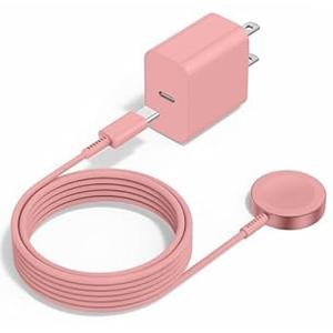 Upgraded Apple Watch Charger, Magnetic iWatch Fast Charger to USB C Cable 6ft with USB C Charger Block for iWatch Series Ultra/ 9/ 8/ 7/ 6/ SE/ SE2/ 5/ 4/ 3, Pink