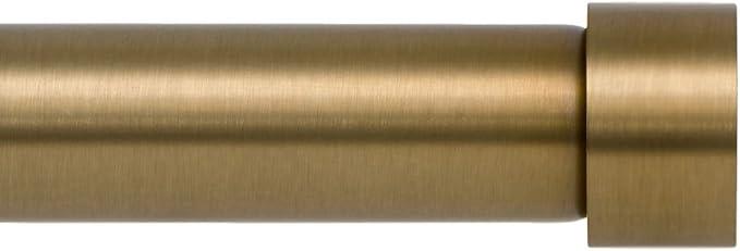 Ivilon Drapery Window Curtain Rod - End Cap Style Design 28" to 48" Color Warm Gold